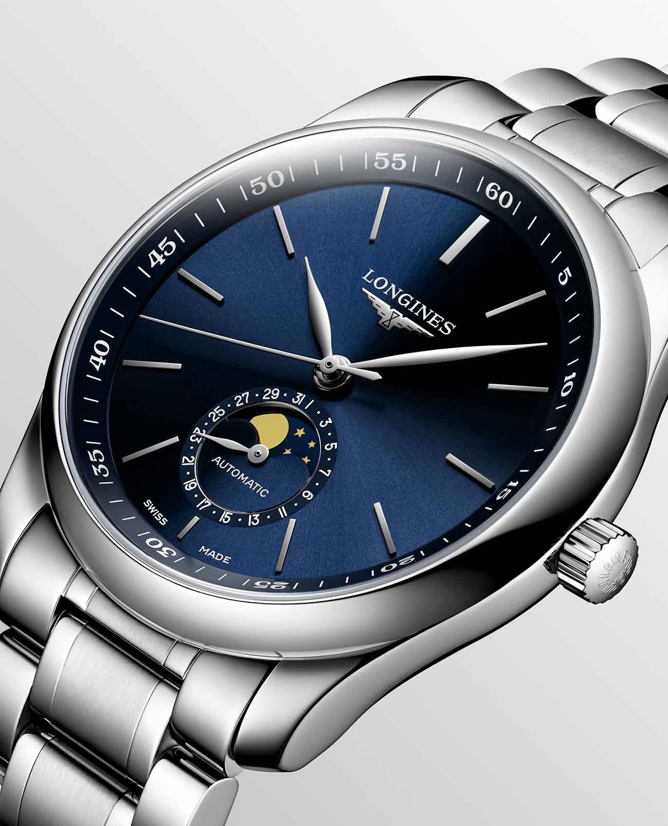 Longines Longines Master Collection L2.909.4.92.6 мужские часы синий циферблат на запястье